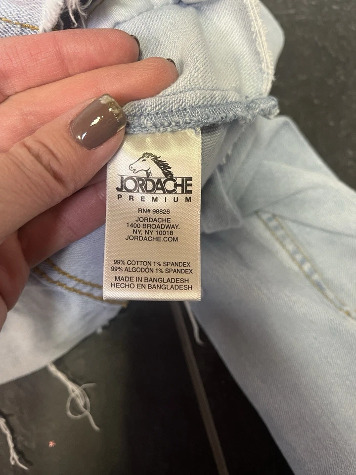 Chaqueta vaquera recortada azul denim mediana Jordache para niñas Foto 4 de 4