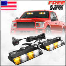 Emergency Dash Strobe Lights Amber White 48LED Hazard Warning Bar 2002L