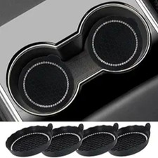 4 Pack Car Cup Coaster, Universal 2.75 Inch Silicone Anti Slip Cup Holders Embed