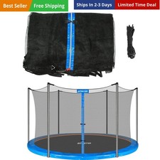 Trampoline Replacement Safety Enclosure Net for 6 Straight Poles Round Frame ...