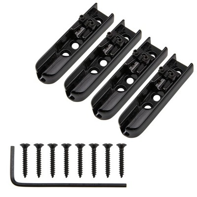 4 Bass Guitar Bridge Individual String Tailpiece Black Electric Bass Accessories