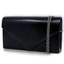 Pochette nera elegante donna clutch cerimonia borsetta lucida borsa gioiello
