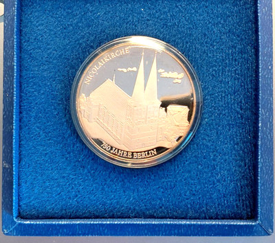 DDR, seltene Feinsilbermed. 750 Jahre Berlin 1987, Nikolaikirche