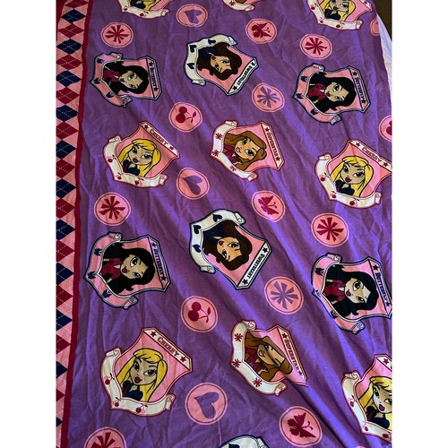 Vintage Y2K Lil' Bratz Twin Flat Sheet Purple Pink Floral Print 100% Cotton