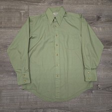 Vintage Towncraft Button Up Shirt JC Penney 60s 70s Penn Prest Green Men's Large