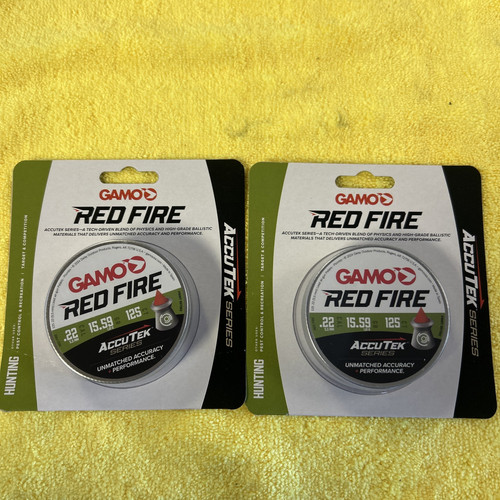2 Tins of New Gamo Red Fire Hunting Pellets .22 Caliber 15.59gr Lot of 2