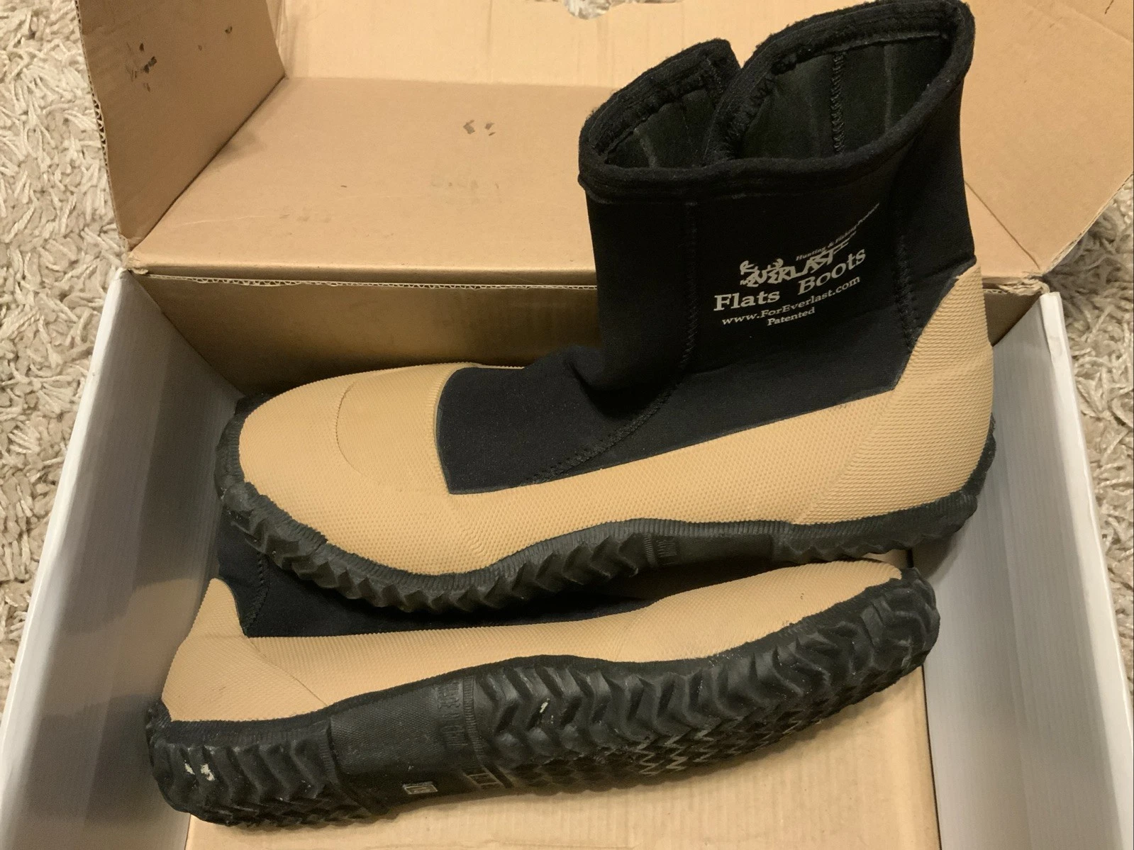 Everlast Flats Fishing Wading Boots, Mens Size 13 Tan Black