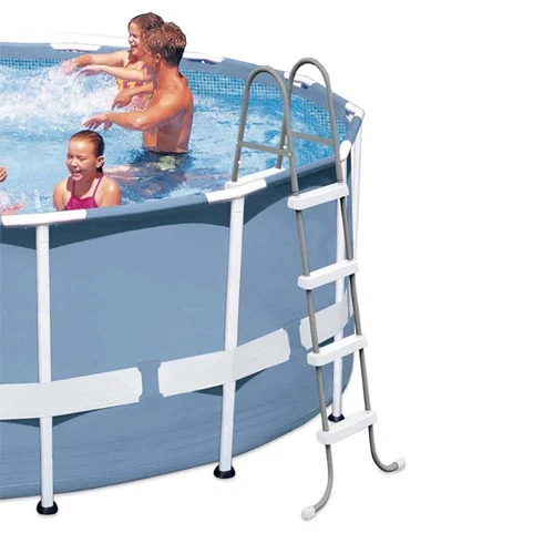Intex Pool Ladder for 48 Inch Wall Pools & 15' Pool Debris Cover w/ Drain Holes - Picture 3 of 10