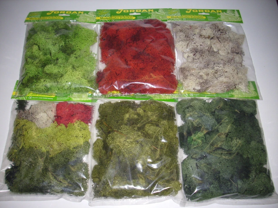 (6,875€/100g) Jordan H0/N/Z Islandmoos 80g Moos verschiedene Farben NEU OVP