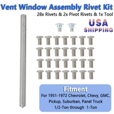 US Vent Window Assembly Rivet Kit For Chevrolet Chevy GMC Pickup Truck 1951-1972