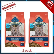 2 pack Blue Buffalo Wilderness Dry Cat Food, Hairball Control, 4-lb. Bagz