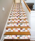 3D Color Leaf Square 1 Tile Marble Stair Risers Decoration Mural Vinyl Wallpaper