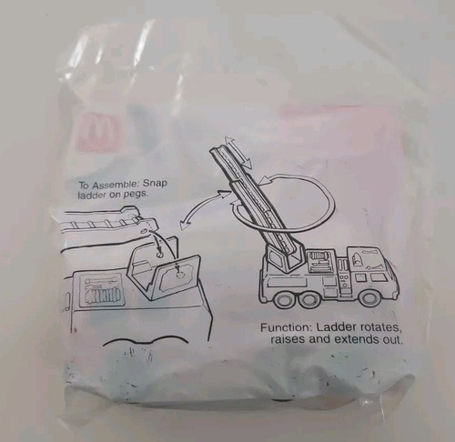 Vintage 1992 Tonka McDonald’s Happy Meal Spielzeug Feuerwehr LKW mit Original Tasche - Bild 2 von 5