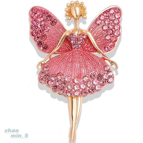 Crystal Dance Brooch Pin Figure Dancers Lady Figural Brooches Rhinestone Jewelry - Picture 5 of 7