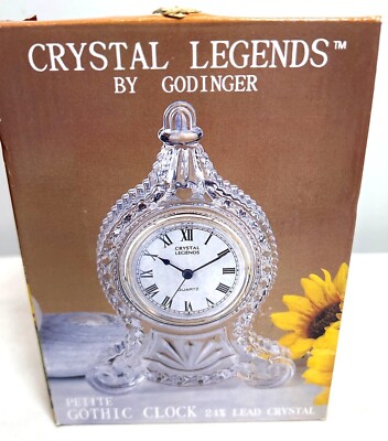 Crystal Legends By Godinger Petite Gothic Clock 24% Lead Crystal