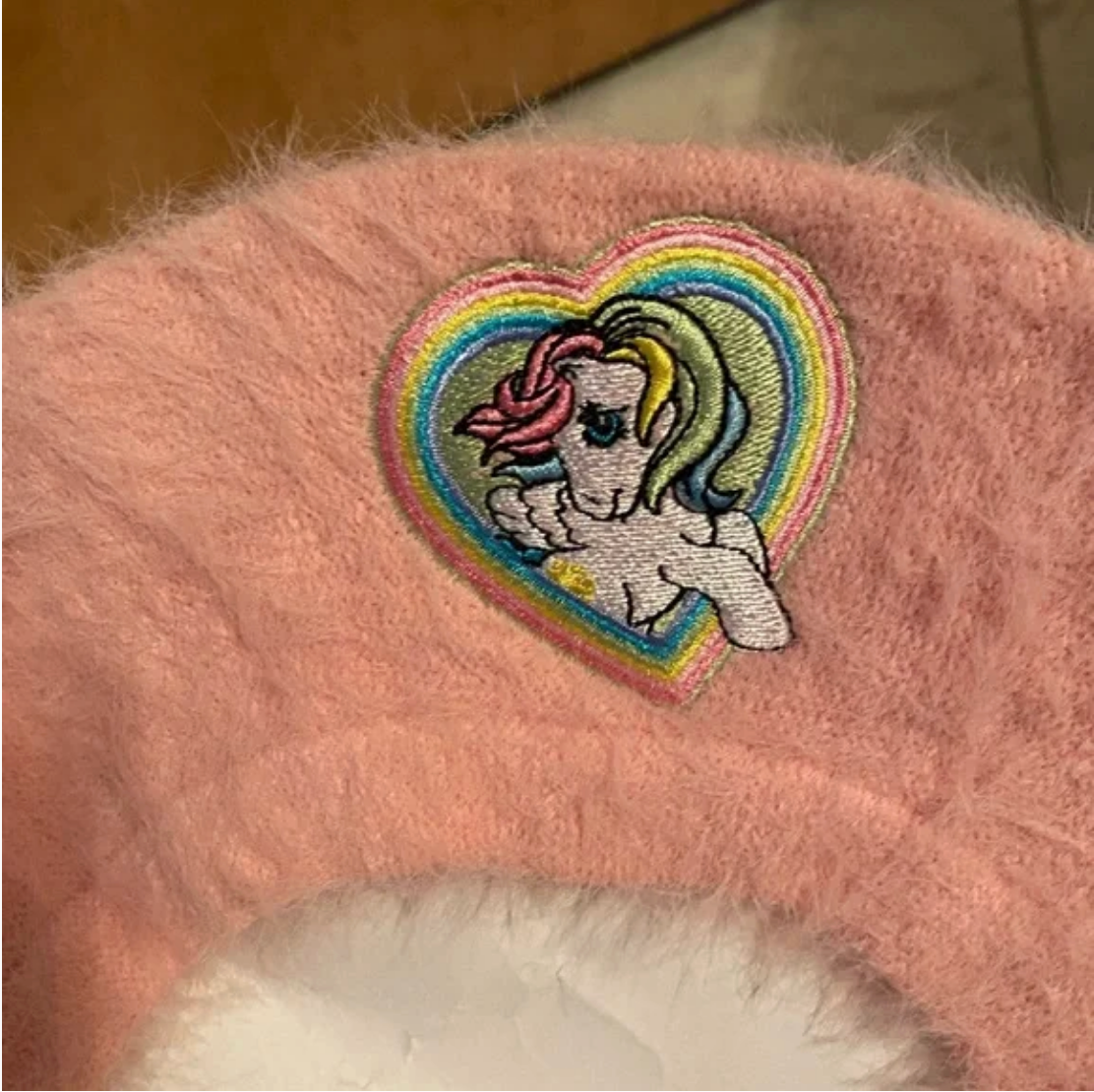 Bambole nuove con etichette Kill X My Little Pony Collab Rainbow Lover berretto fuzzy rosa HTF