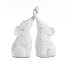 Set 2 Elefanti Simbolo di Armonia e Legame tra Persone in Porcellana 17 cm