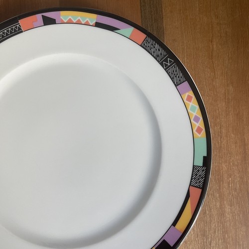 FIVE Vintage Schumann Germany Porcelain 10.5" Plates Memphis Geometric Modernist - Picture 6 of 8