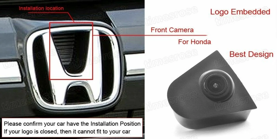 Wide Degree CCD Car Front View Camera Logo Embedded for Honda CRV CR-V 2017 2018 - Image 3 of 4