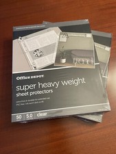 2 Packs of Office Depot Sheet Protectors Super heavy weight CLEAR 50 count 5mils