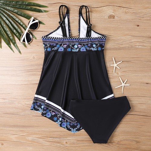 New Women Tankini dots Swimdress Swimsuit Beachwear Push Up Swimwear Plus Size - Picture 10 of 16