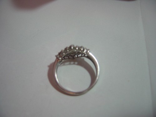 vintage Solid Silver Ring-genuine natural cluster of pale tanzanites-Size n - Picture 4 of 10