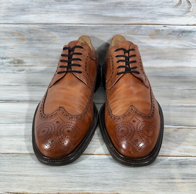 Mario Bruni Brogue Men\'s Leather Shoes Brown Made In Italy Luxury Brand Size 9 Mario Bruni Brogue Men main image 4