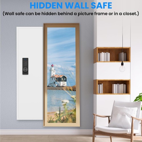 53"Fingerprint In-Wall Safe for Rifles w/Adjustable Shelves,Hidden Wall Gun Safe - Picture 6 of 31