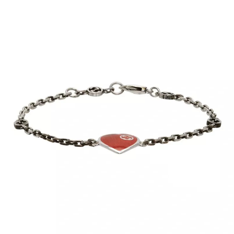 Bracelet cœur rouge Gucci extra petit imbriqué g YBA645546001017 neuf