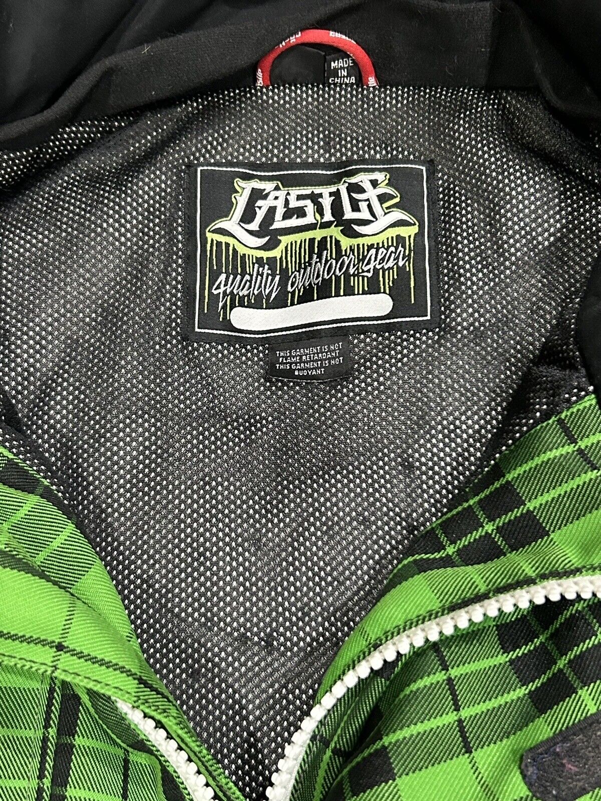 CASTLE RACING GREEN PLAID SNOWMOBILE JACKET SIZE … - image 3