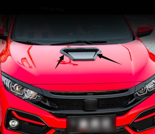 Engine Hood Air Outlet Vent ABS Gloss Black Cover For Honda Civic 2016-2021 - Bild 4 von 11