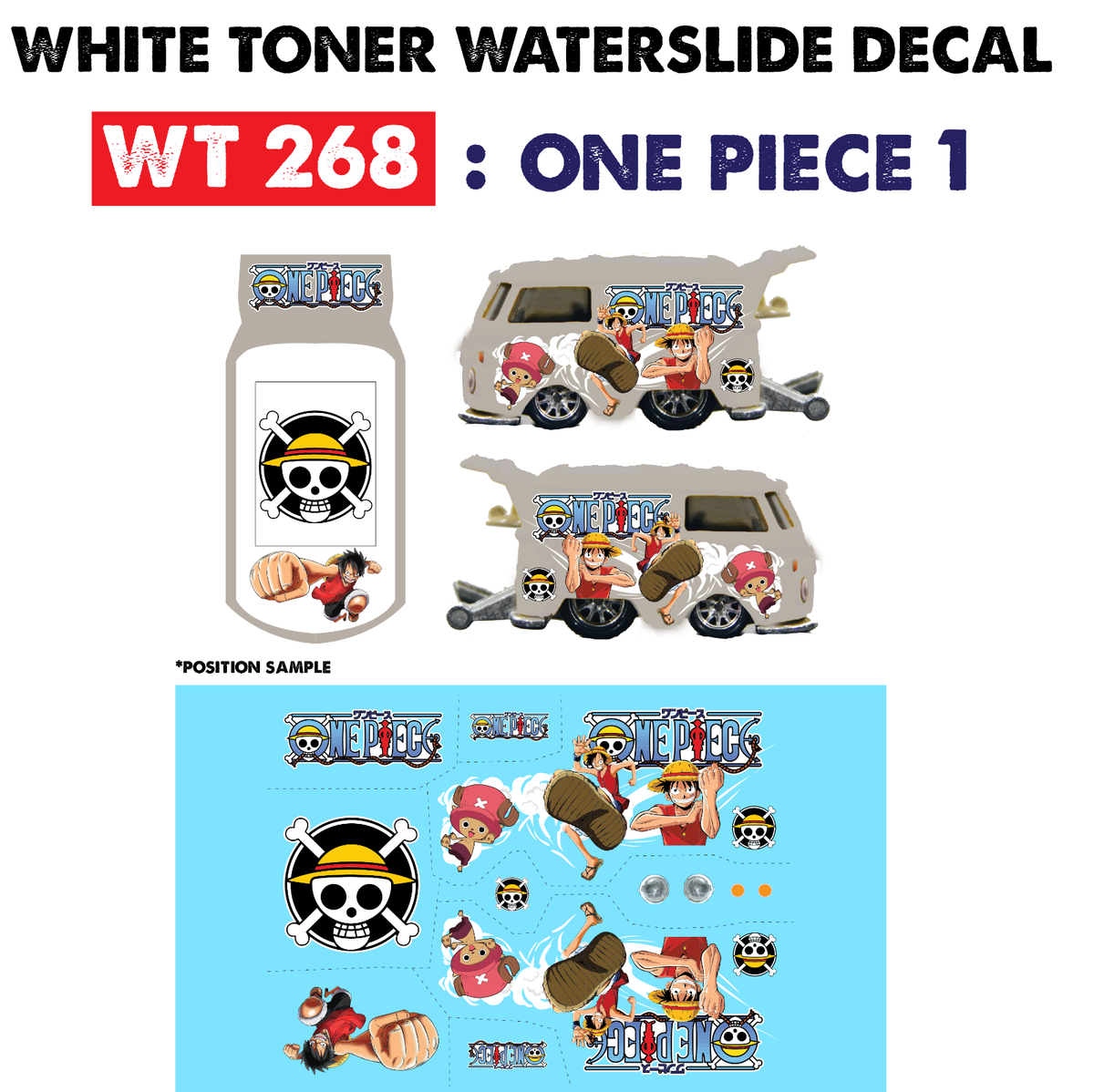 WT268 White Toner Waterslide Decals Kombi One For Scale 1:64 Hot