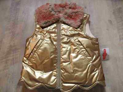 CAKEWALK stylische Weste m. Fleecefutter + Fellkrageb gold  Gr. 116 NEU ST217