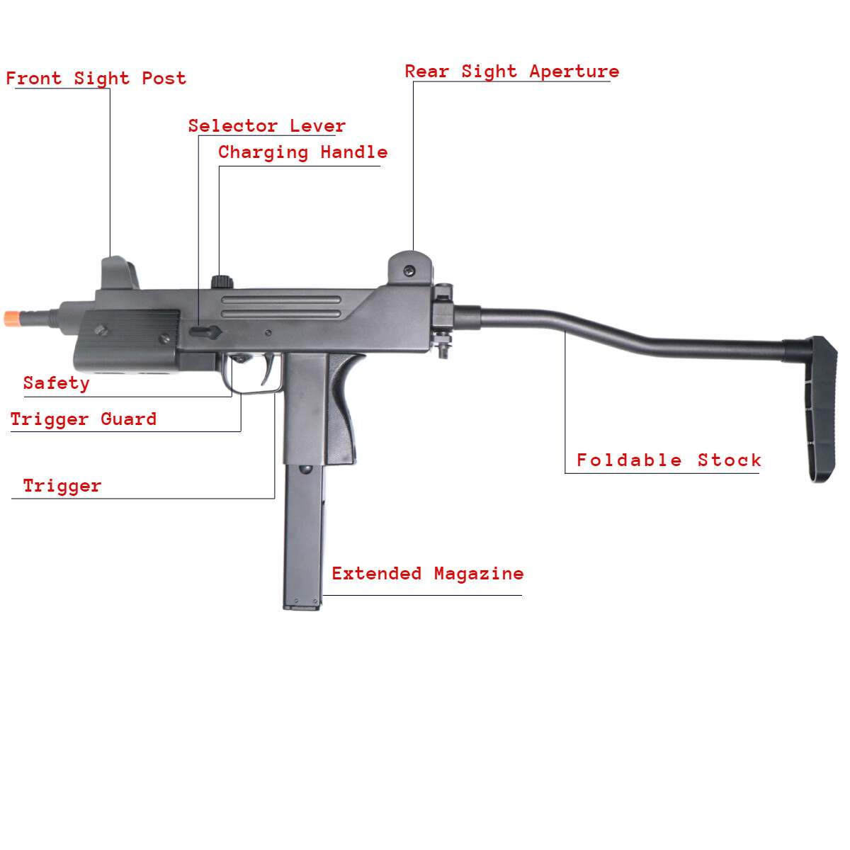 HFC MAC 11 ZX Gas Blowback Full Auto Airsoft SMG 330 FPS 42