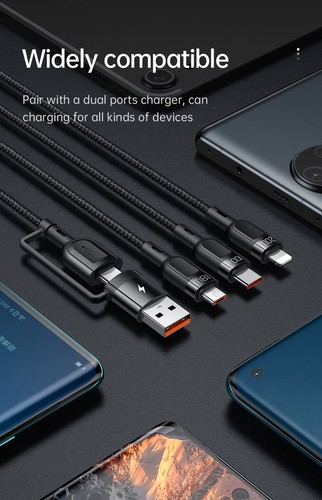Mcdodo 3-in-2 Multi USB Fast Charger Cable for iPhone USB C Micro 100W PD 6A - Picture 7 of 14