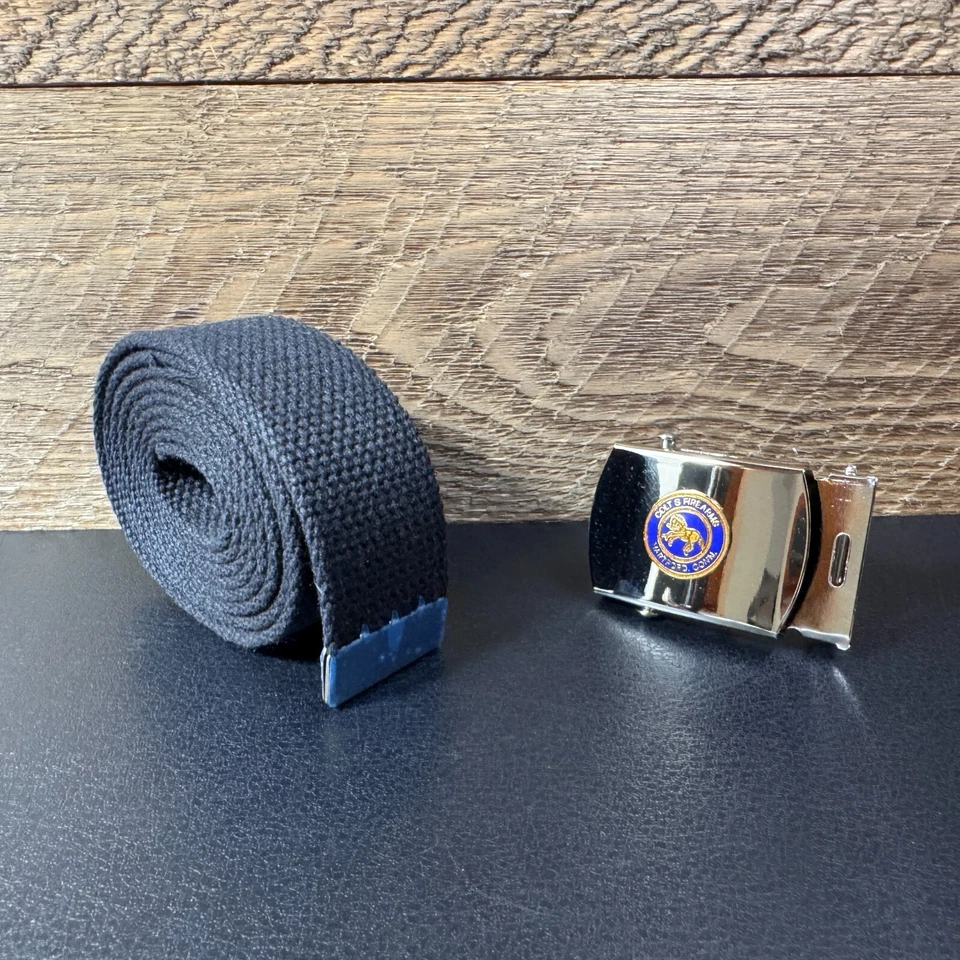 VTG Colt Firearms Rampant Horse Web Belt Friction Buckle Brass Nickel Plated USA - Image 3 of 4