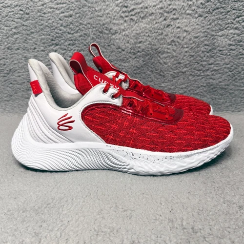 Under Armour Curry Flow 9 Team Mens Size 11.5 Basketball Shoes Sneaker White Red