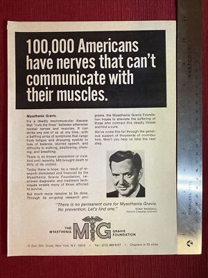 Tony Randall for Myasthenia Gravis Foundation 1979 Print Ad - Great To Frame!
