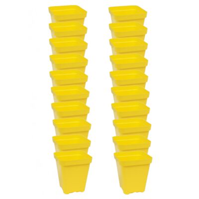 SUNPACK 5'' x 5'' Seed Starting Square Insert Pot, Yellow, 6'' (Pack of 20)