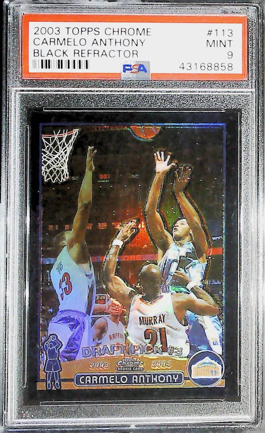 2003-04 Topps Chrome BLACK REFRACTOR Rookie Card of CARMELO ANTHONY # 001/500