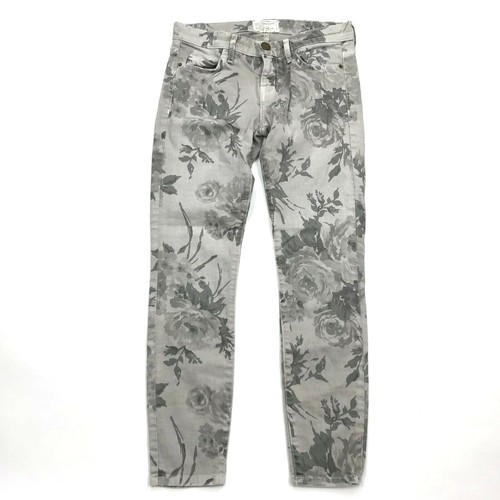 Current Elliott The Stiletto Jeans Grey Floral Print Ankle Crop Skinny Women 25 - Picture 2 of 7