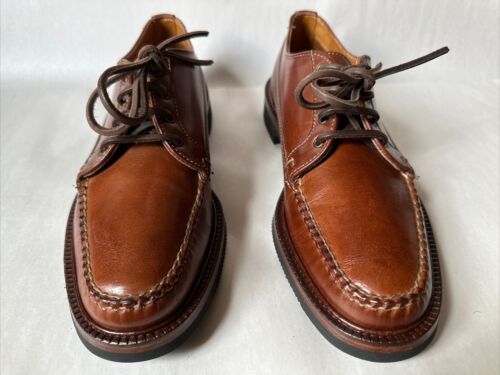 Alden Cape Cod Collection H942 Men’s Size 10.5 B Brown Leather Moc Toe Oxfords - Afbeelding 1 van 24