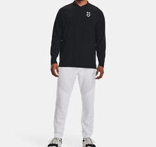 NWT Under Armour Mens LONG Sleeve Cage Jacket HOT 1/4 Zip Pullover sz S BLACK