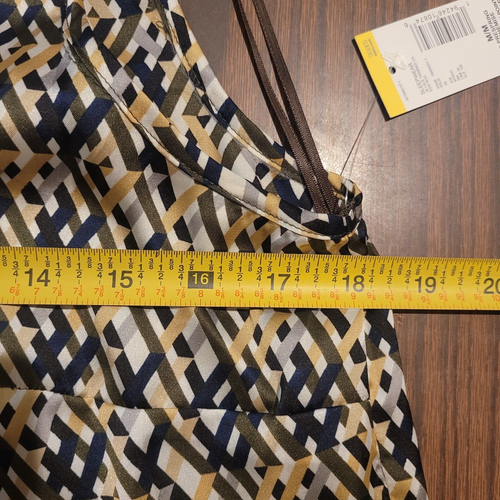 NWT Jaclyn Smith Geometric Print V Neck Sleeveless Tank Midi Dress Size Medium - Picture 7 of 8