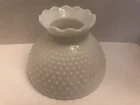 VTG Fenton 8” Fitter White Milk Glass Hobnail Globe Lamp Shade 6” Tall  EUC!