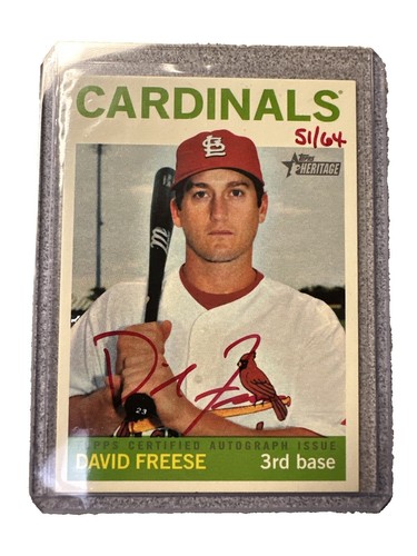DAVID FREESE SIGNED 2009 BOWMAN GOLD ROOKIE RC CARD AUTOGRAPH