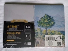 ARTME A4 Canvas Pad 10 Sheets / 280gsm / 100% Cotton / Triple Primed/  Acid Free
