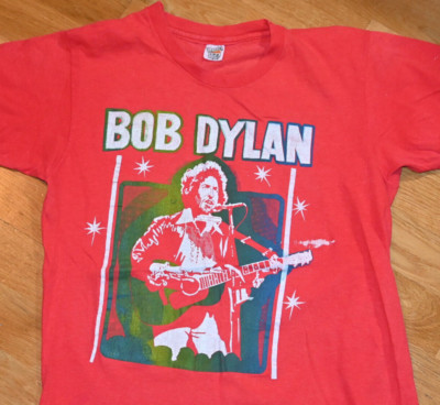 T-shirt Vintage Bob Dylan Unisexe - Coton épais, Graphique Rétro Bleu Herbe - Neuf Avec étiquettes