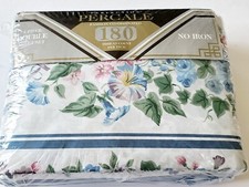 Perfection Percale DOUBLE Sheet Set Floral Cotton/Polyester Made in USA NEW