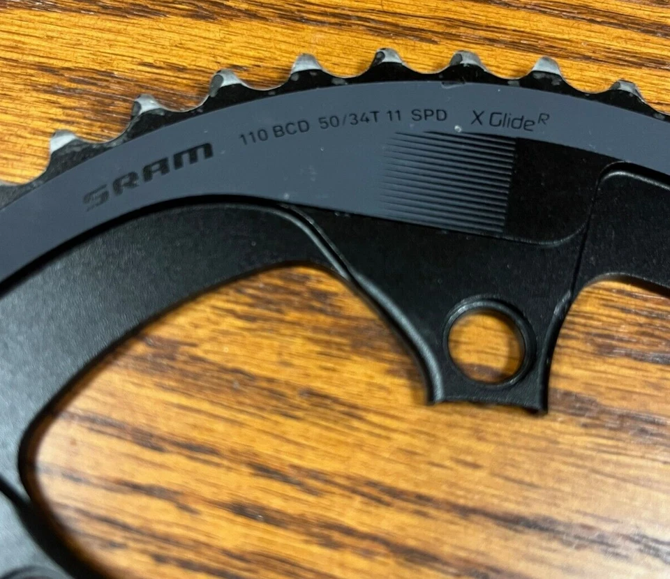 SRAM Red eTap X-Glide 50/34t 110BCD 11-Speed Bike Chainring Set (Black) - Image 2 of 4